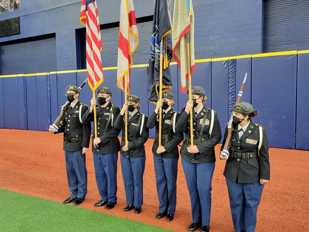 NJROTC Color Guard at the Rays game